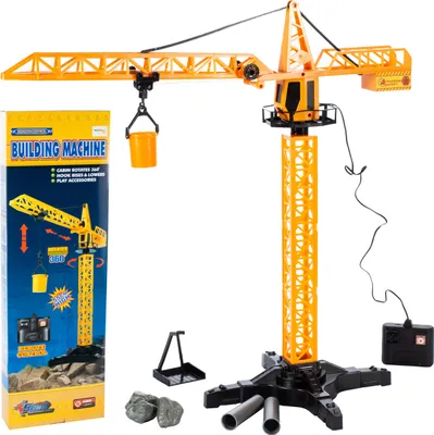 Image de MalPlay grue à tour télécommandée avec fonctions | hauteur 55 cm | véhicule de construction Grande grue de construction rotative | à partir de 3 ans | cadeau pour enfants et adultes