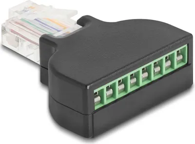Obrázok produktu pre DeLOCK 90654, RJ45, 8 pin terminal block, Čierna