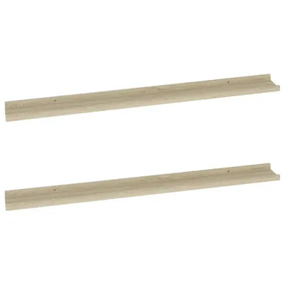 Image de vidaXL Étagères murales 2 pcs. chêne Sonoma 100x9x3 cm