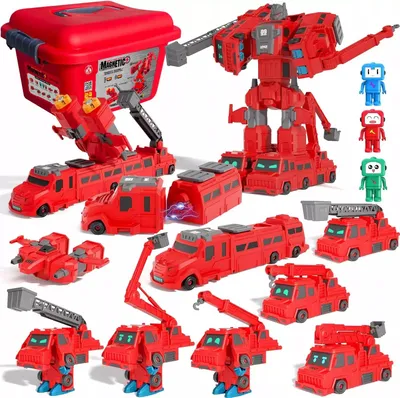 Imagen del producto de Bloques magnéticos, vehículos de bomberos