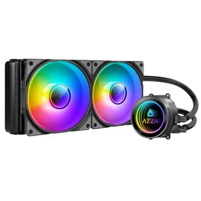 Immagine prodotto di Azza LCAZ-240C-ARGB Sistema di raffreddamento del computer Processore di raffreddamento a liquido 12 cm Nero 1 pezzo (LCAZ-240C-ARGB)