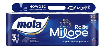 Produktbild von Mola Milove, 3-lagiges Toilettenpapier, 10 Rollen