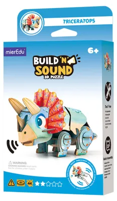Obrázek produktu pro Puzzle 3D Triceratops z Dźwiękiem do Zbudowania