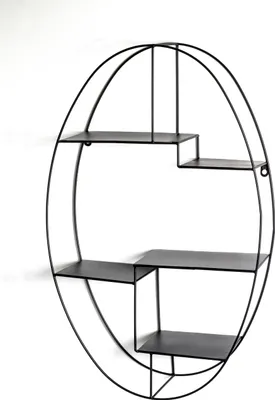 Produktbild von HAKU Wandregal schwarz - Metall, B/H/T: 44x71x16 cm