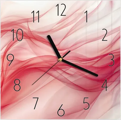 Produktbild von Wanduhr aus Glas mit Motiv Seidenschleier- 30 x 30 cm - inkl. Aufhängesystem