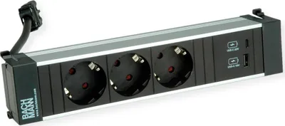 Obrázok produktu pre BACHMANN POWER FRAME M 3xCEE7/3, USB A&C 22W Nabíjačka 0,2m GST18