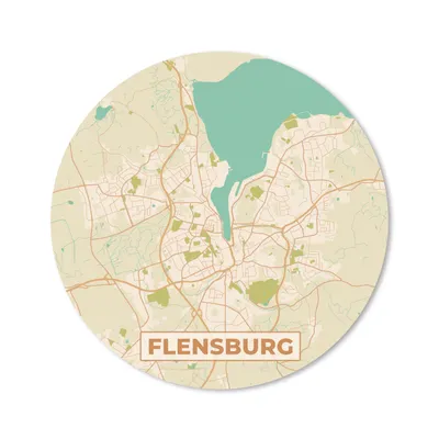 Produktbild von MuchoWow® Mauspad Mousepad Flensburg - Karte - Stadtplan - Vintage 50x50 cm - Mousepads - Maus Mat - Pad - Mausunterlage - Vinyl