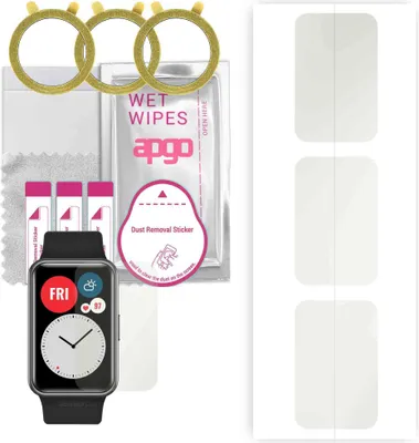 Produktbild von apgo 3 Stück Schutzfolie, Matt, kompatibel mit Huawei Fit Smartwatch, Hydrogel Displayschutzfolie mit Positionierhilfe, Displayfolie, robust und kratzfest
