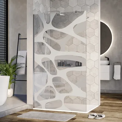 Produktbild von Duschabtrennung Walk-In Nano Echtglas EX101 - Milchglas-Muster Wave - 10 mm - Breite wählbar, Breite Walk-In:1200mm