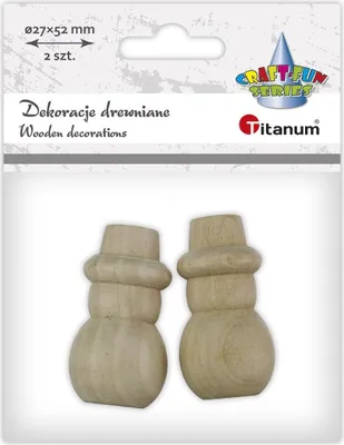 Obrázek produktu pro Dřevěná dekorace sněhuláci 27x52 mm 2 kusy Titanum