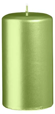 Produktbild von Stumpenkerzen Metallic Matt Grün 130 x Ø 70 mm, 6 Stück