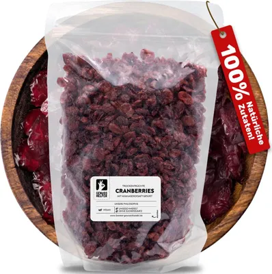 Produktbild von Cranberry getrocknet 1 Kg - aromatische Früchte mit Fruchtsaft, Cranberry, Cranberries, Cranberries getrocknet