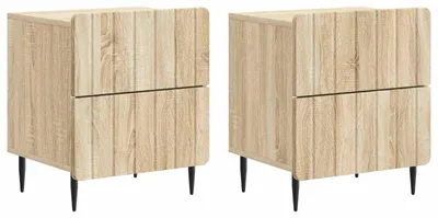 Obrázok produktu pre Nočný stolík so zásuvkou 2 pcs Dub sonoma 43 x 34,5 x 49,5 cm
