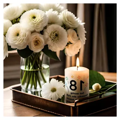 Produktbild von Bedruckte Kleine Kerze - 18 Jahre Geburtstagskerze - brilliant bedruckte Kerze zum 18. Geburtstag mit Spruch - Tischdeko - Geschenk für Mädchen & Jungen zur Volljährigkeit