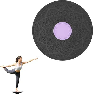 Obrázok produktu pre Wiebelplank – Balance board – Tréner na cvičenie rovnováhy – Cvičenia na balansovanie – 360-stupňová rotácia – 30 cm – Čierna farba