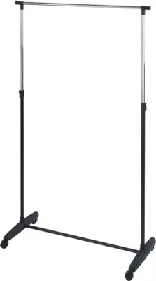 Produktbild von Unyqoos® Kleiderständer mit 4 Rollen – verchromte Kleiderstange, höhenverstellbar bis 170 cm, platzsparend, Tragkraft 10 kg, 90 x 103–170 x 38 cm, 1 St.