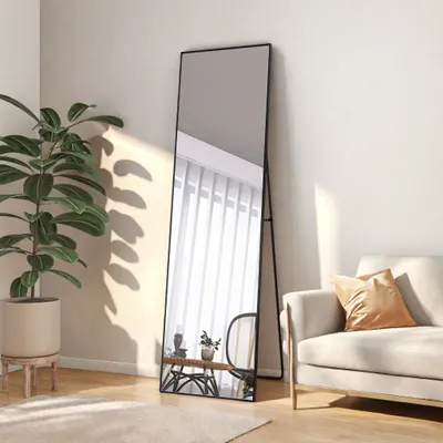Obrázok produktu pre Zrkadlo ProximaX 40 x 140 cm na celú dĺžku, 2 v 1, stojace zrkadlo a nástenné zrkadlo, toaletné zrkadlo, šatníkové zrkadlo do spálne, obývačky a predsiene, čierne