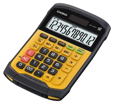 A close-up studio shot of a Casio calculator.