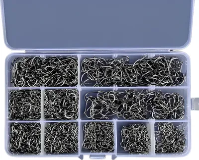 Immagine prodotto di Set di ami da pesca 1000 pezzi taglie 3-12 ami da pesca con occhiello