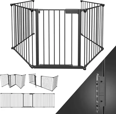 Produktbild von Hengda Kaminschutzgitter 5-tlg Ofenschutzgitter 300x75cm Laufgitter Absperrgitter Tierschutzgitter Türschutzgitter Kinder-Sicherung