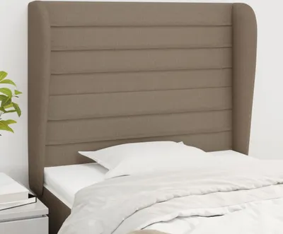 Produktbild von Kopfteil mit Ohren Taupe 93x23x118/128 cm Stoff