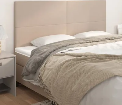 Produktbild von Design Möbel Kopfteile 4er Set Cappuccino-Braun 90x5x78/88 cm Kunstleder - 2024 Neu