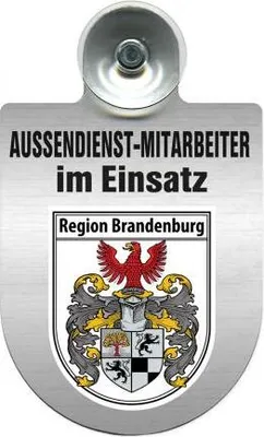 Produktbild von Einsatzschild Windschutzscheibe - Außendienstmitarbeiter im Einsatz - 309366--incl. Regionenwappen Color - Region Brandenburg