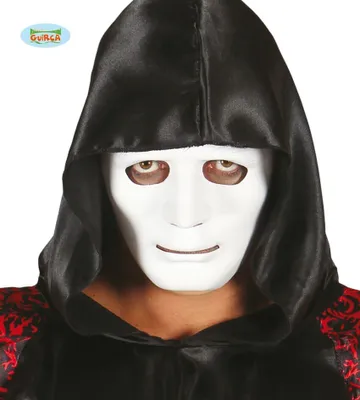 Produktbild von Pantomime Halbmaske für Erwachsene, weiß, PVC, männliches Antlitz, bemalbar
