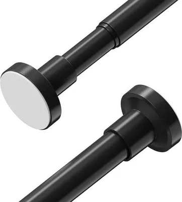 Productafbeelding van Famanu douchegordijnstang, telescopische stang, verstelbaar van 46-81 cm - zwart