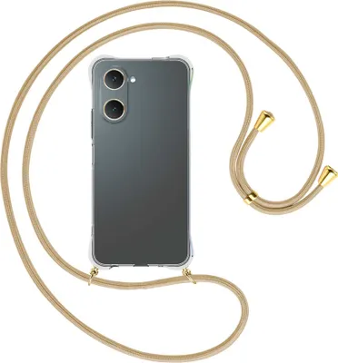 Produktbild von Handykette Backcover-Schutzhülle mit Band (Metall goldfarben) für vivo Y28s 5G - caramel