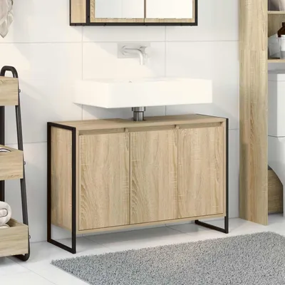 Obrázek produktu pro Maison Exclusive – Skříňka do koupelny Sonoma, rozměry 90 x 30 x 60 cm, materiál: dřevovláknitá deska