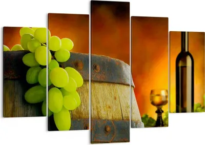 Produktbild von Bild auf Leinwand - Leinwandbild - Landwirtschaft Alkohol Fass Tasse - 150x100cm - Wand Bild - Wanddeko - Leinwanddruck - Bilder - Kunstdruck - Leinwand bilder - Wandkunst - EA150x100-2156