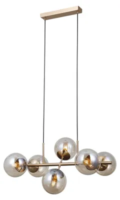 Zdjęcie produktu dla Lampa wisząca MOLITE złota 6xE14x5W szkło wym:150x67x43cm IP20 Italux