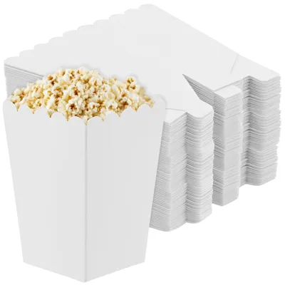Obrázok produktu pre Popcornové vrecká 75x75x100 mm, biele papierové vrecká, 150 kusov, na občerstvenie