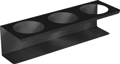 Produktbild von Rund-/Spraydosenhalter 3-fach für Lochplatte | BxØ 30x7cm | Tiefschwarz