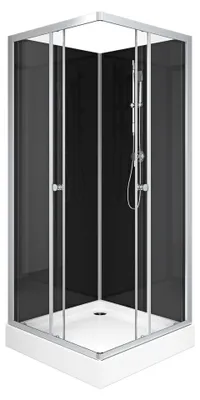 Immagine prodotto di Doccia completa MARWELL doccia completa Black Reef - cabina doccia 80 x 80 x 195 cm - set completo incluso piatto doccia e rubinetto - con ingresso ad angolo