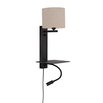 Produktbild von it's about RoMi - Wandlampe Florence - Natürlich/Schwarz - 24x22x52cm