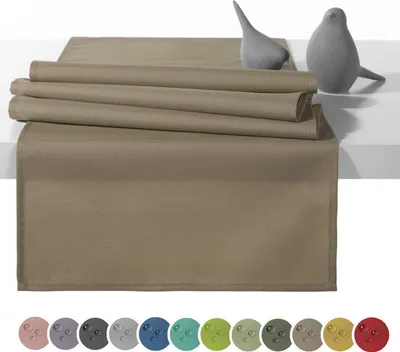 Produktbild von heimtexland Outdoor Tischläufer Garten Tischdecke 45x145 Tischdeko wasserabweisend wetterfest UV-beständig Typ551 Taupe