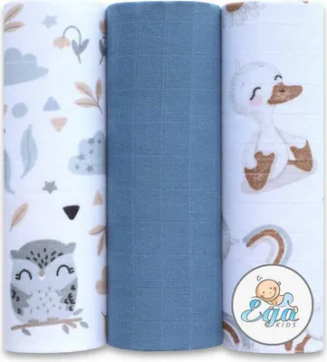 Produktbild von Ega KIDS | Tetanuswindel, Mullwindeln - 3 Stück - 60 x 80 cm - 100% Baumwolle - Weich und Atmungsaktiv