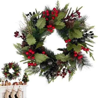 Image de Couronne de Noël rustique, idéale pour l'intérieur et l'extérieur