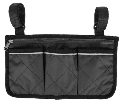 Produktbild von Inovra – Seitentasche für Rollstuhl – Multifunktionaler Organizer – Aufbewahrungstasche für Rollator – Hängetasche – Armlehnenhalterung – Schwarz – Geeignet für Senioren