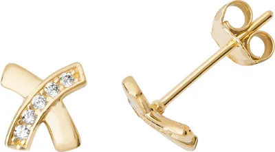 Image de Boucles d'Oreilles Femme Or 375/1000 avec Oxyde de Zirconium - 6mm*6mm; TRS27085