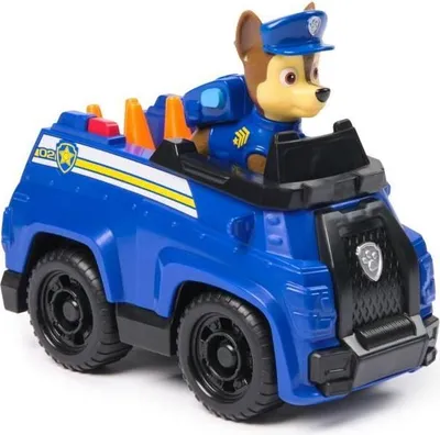 Produktbild von Pat' Patrouille Chase Fahrzeug mit Figur, 15 cm, Recyceltes Plastik, Spielzeug