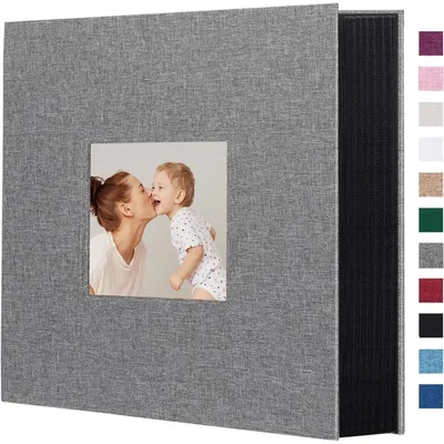 Zdjęcie produktu dla Album fotograficzne, format 10x15 cm, 1000 zdjęć, szara okładka twarda z okienkiem, wymiary 33x31,8 cm