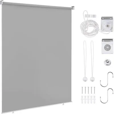 Image de Store vertical de protection thermique - Résistant aux intempéries - Durable - 180 x 140 cm - Gris