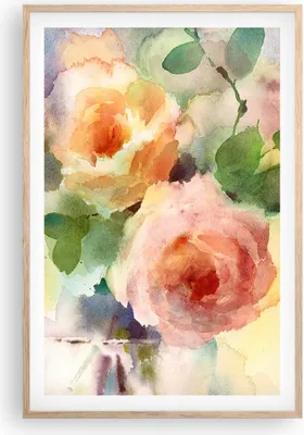 Produktbild von Gerahmtes Poster - Rahmen in heller Eiche - Rose Blume Garten - 61x91,5 cm - Wand Bild - Wanddeko - Wandbilder - Wandposter - Bilderrahmen - Bilder - Kunstdruck - Wandbild - P2NPA61x91-3910