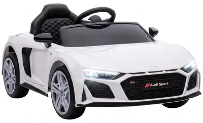 Productafbeelding van Elektrische kinderauto Audi R8 12V met afstandsbediening, wit