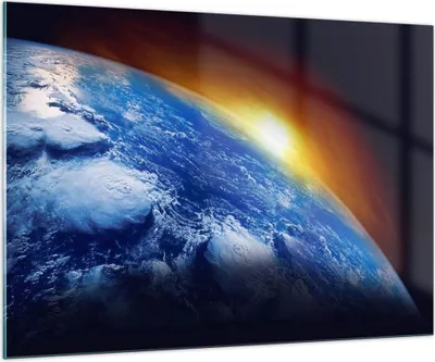 Produktbild von Bilder auf glas - Galaxie Erde Raum - 100x70cm - Glasbilder - Wandbilder - Kunstdruck - zum Aufhängen bereit - Wanddekoration aus Glas - Glas Bilder - Wandbild auf Glas - Einteilig - GAA100x70-2335