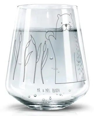 Produktbild von Mr. & Mrs. Panda Glas Otter Stein - Transparent - Geschenk, Seeotter See, Trinkglas, Pflanzen, Wasserglas, Becherglas, Tumbler, Munter, Grüßen
