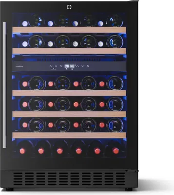 Produktbild von Klarstein Illuminosa Unterbau Weinkühlschrank - 46 Flaschen, 2 Zonen, 5-22°C, LED, Touch, UV-Schutz, leise, Einbau, Weinkühlschrank zum Einbauen